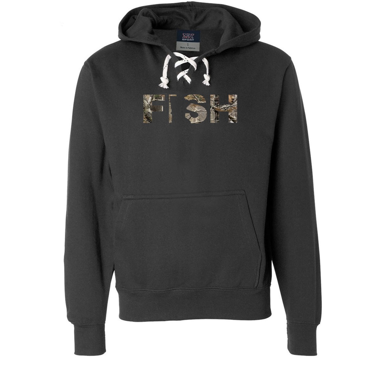 Fish Minnesota Classic Unisex Premium Hockey Sweatshirt Black (Realtree Camo Logo)
