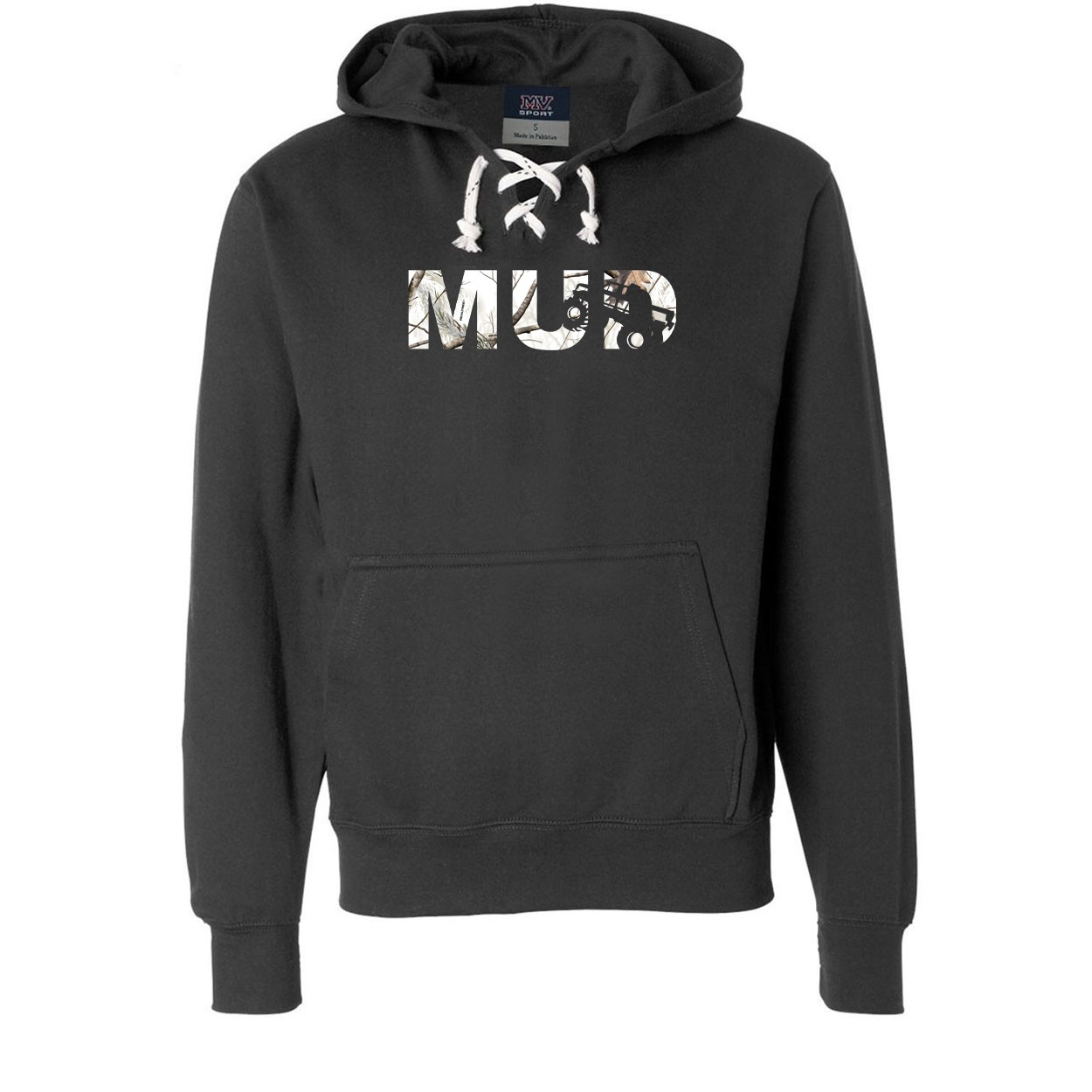 Mud Truck Logo Classic Unisex Premium Hockey Sweatshirt Black (Realtree Snow Camo Logo)