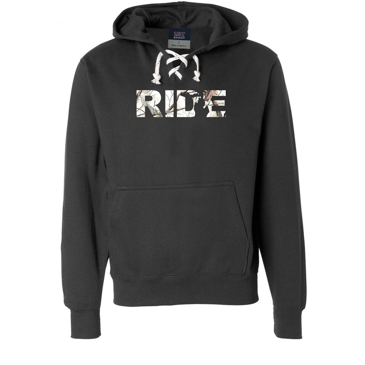 Ride Michigan Classic Unisex Premium Hockey Sweatshirt Black (Realtree Snow Camo Logo)
