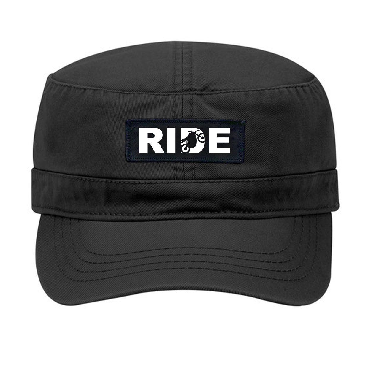 Ride Moto Logo Night Out Woven Patch Military Hat Black