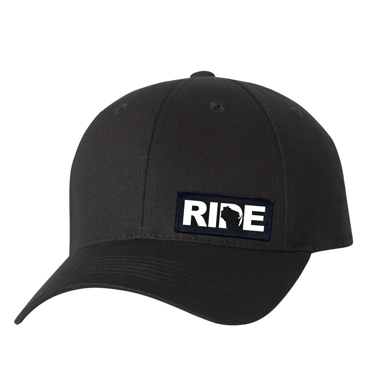 Ride Wisconsin Night Out Youth Patch Unstructured Velcro Hat Black (White Logo)