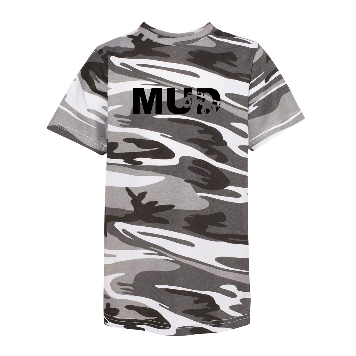 Mud Truck Logo Classic Youth Unisex T-Shirt Urban Camo (Black Logo)