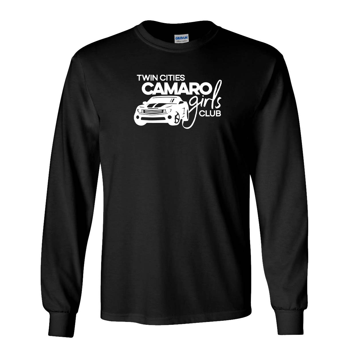Twin Cities Camaro Girls Club Classic Long Sleeve T-Shirt Black (White Logo)