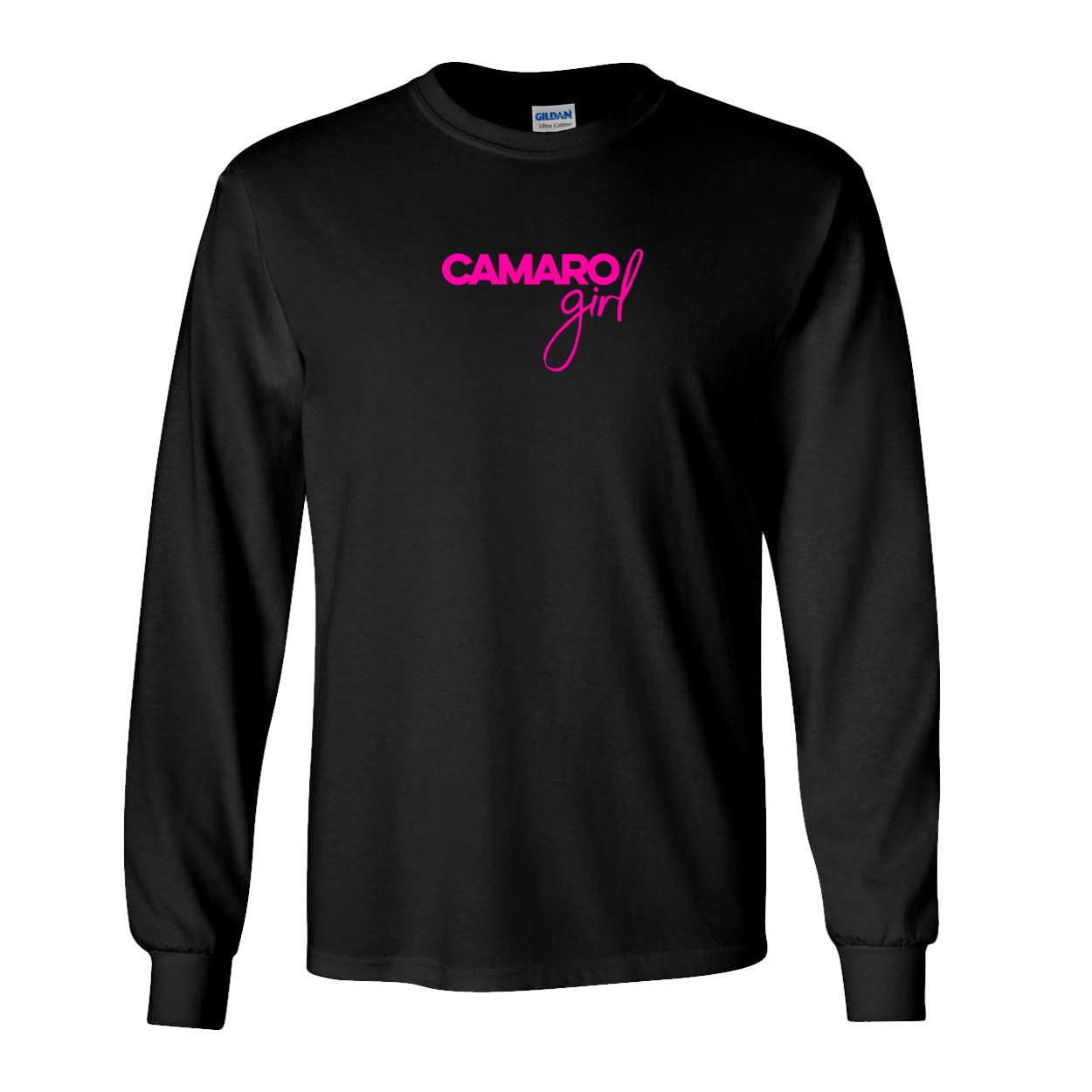 Camaro Minnesota Classic Camaro Girl Long Sleeve T-Shirt Black (Pink Logo)