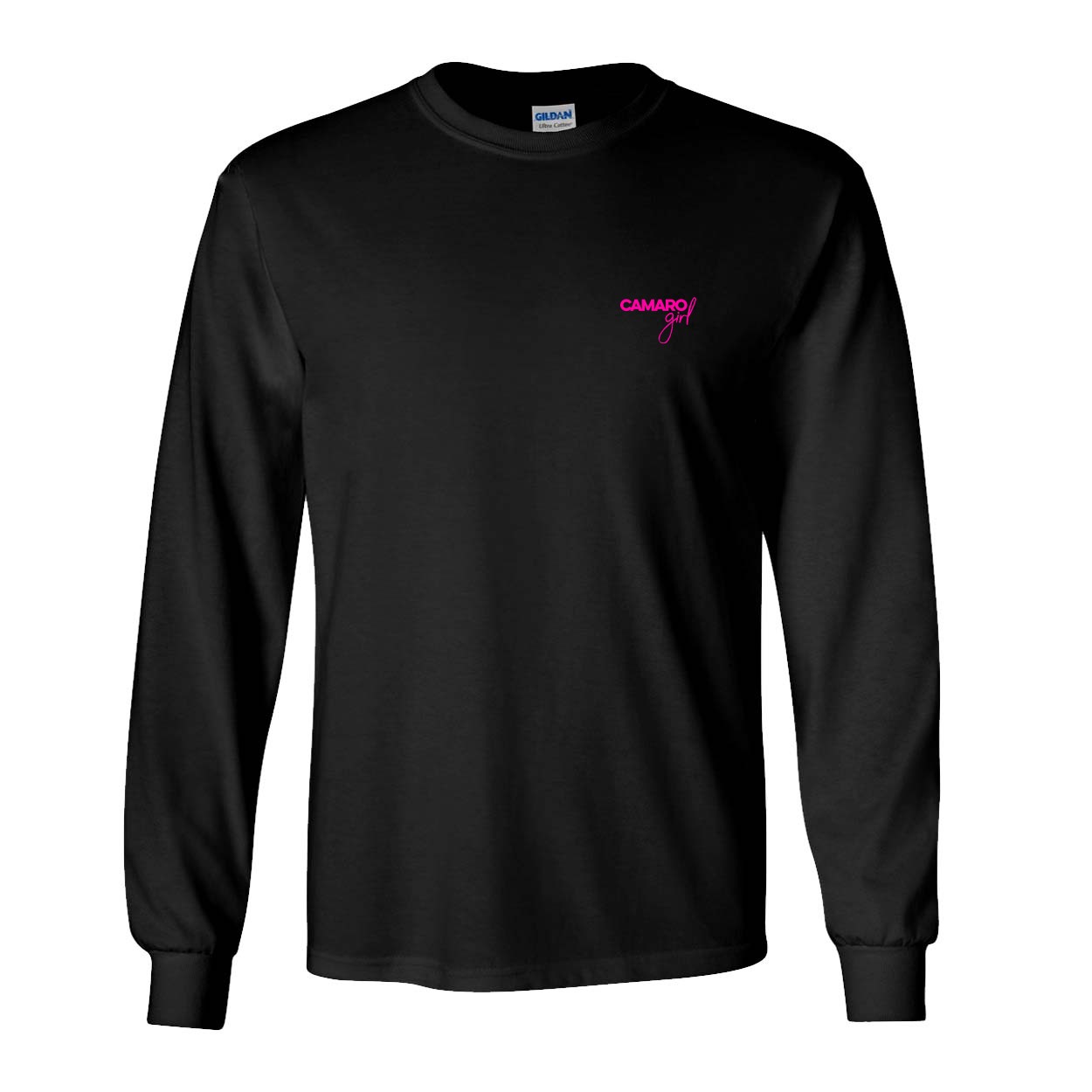Camaro Minnesota Night Out Camaro Girl Long Sleeve T-Shirt Black (Pink Logo)