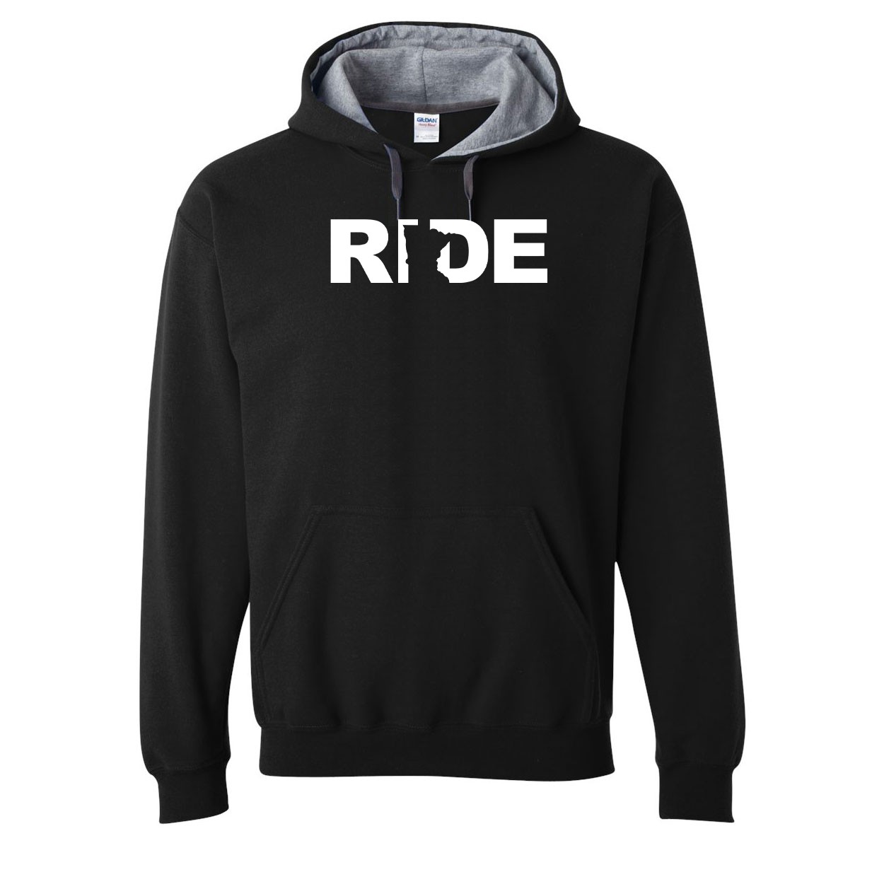 Ride Minnesota Classic Contrast Sweatshirt Black (White Logo)