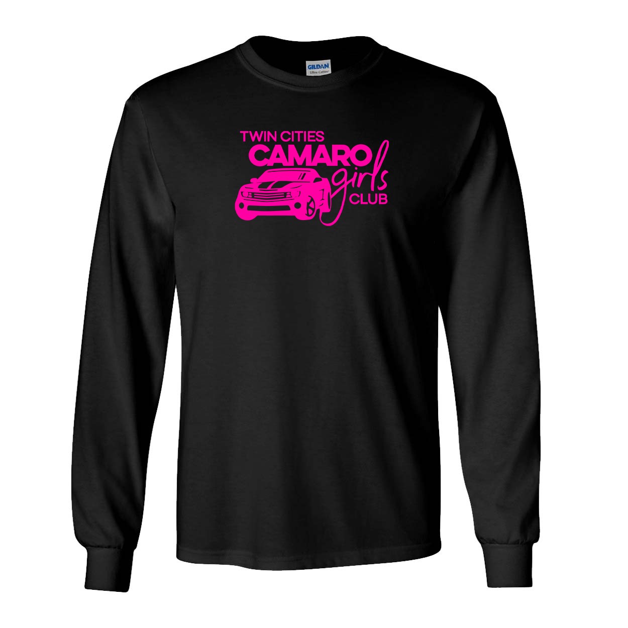 Camaro Minnesota Classic Twin Cities Girls Club Long Sleeve T-Shirt Black (Pink Logo)