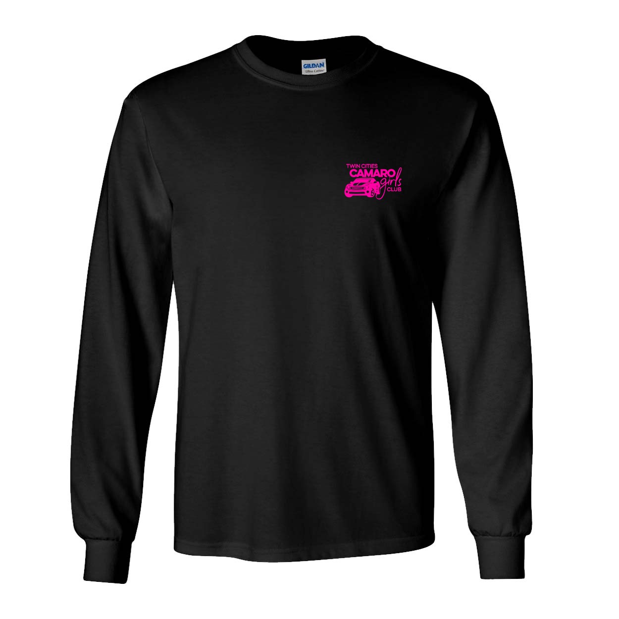 Camaro Minnesota Night Out Twin Cities Girls Club Long Sleeve T-Shirt Black (Pink Logo)