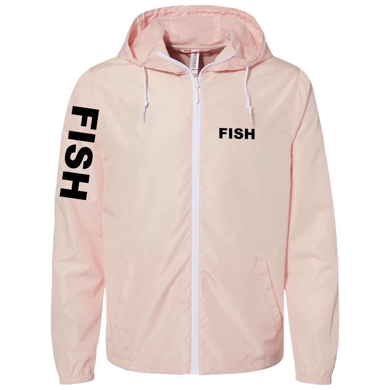 Fish Brand Logo Classic Lightweight Windbreaker Blush (Black Logo)