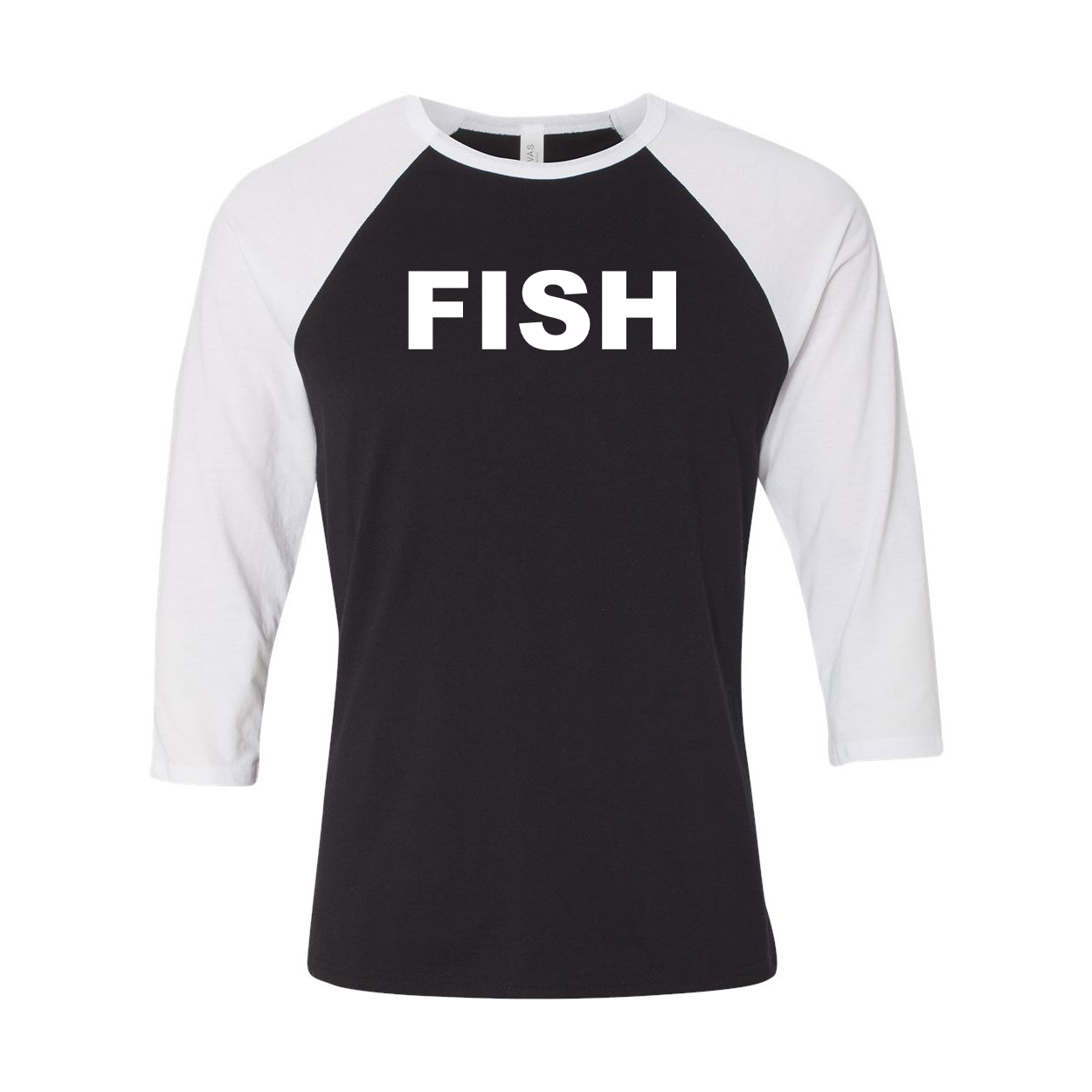 Fish Brand Logo Classic Raglan Shirt Black/White (White Logo)