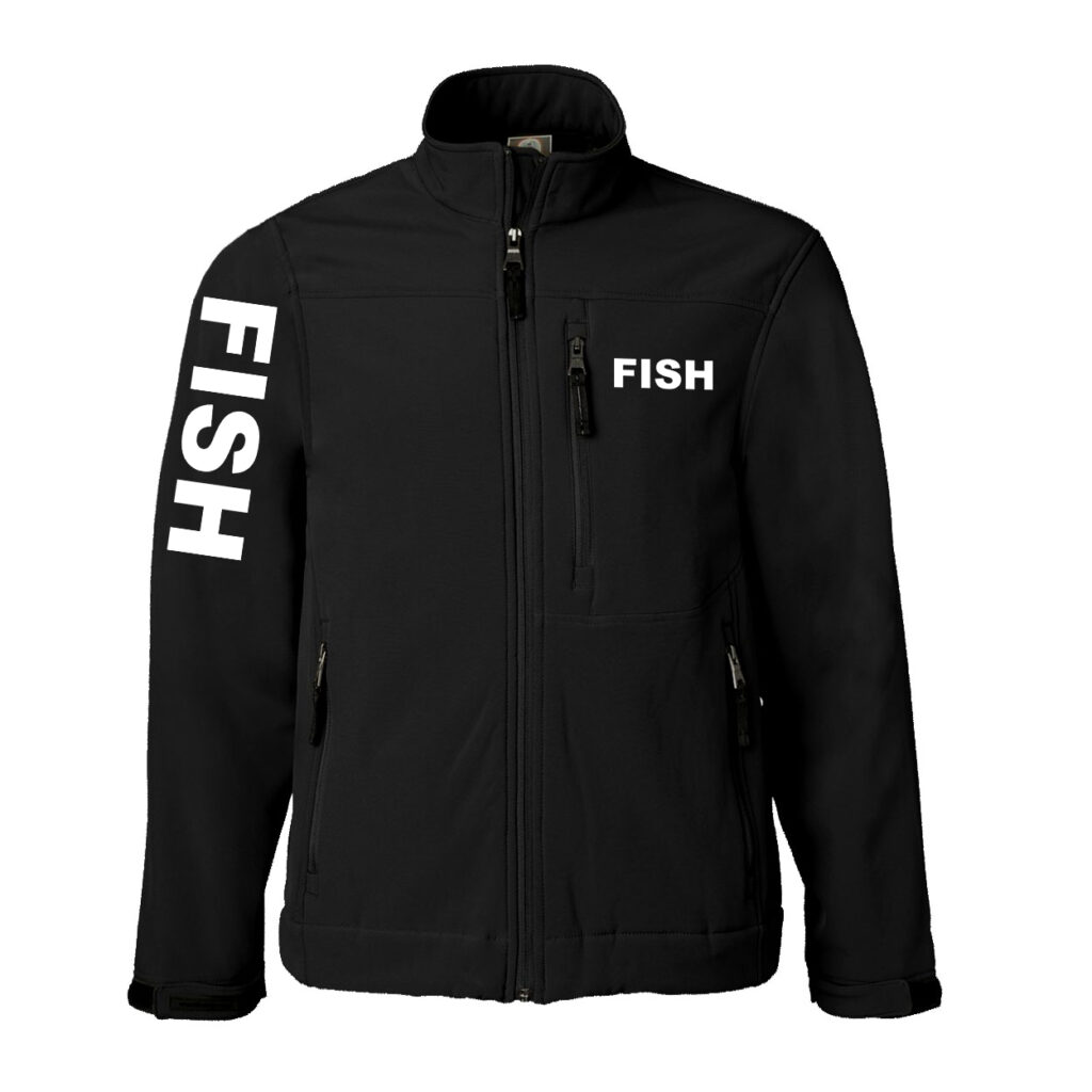 Fish Brand Logo Classic Soft Shell Weatherproof Jacket