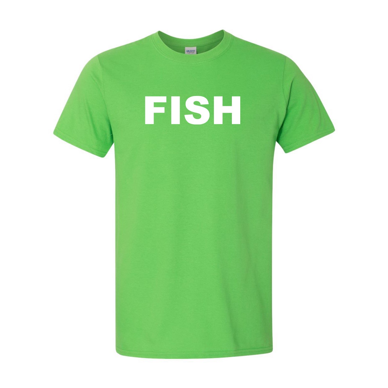 Fish Brand Logo Classic T-Shirt Electric Green (White Logo)