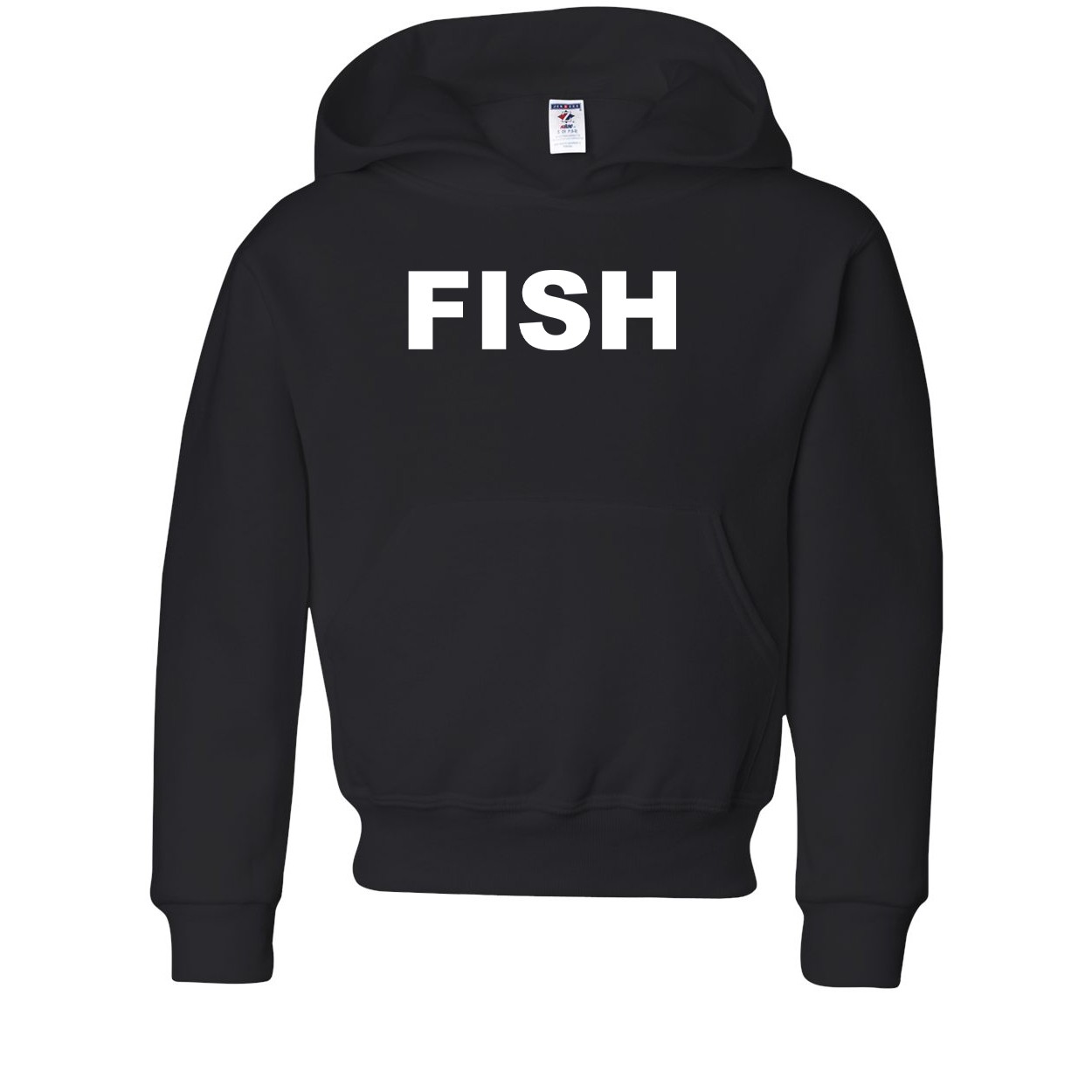 Fish Brand Logo Classic Youth Sweatshirt Black (White Logo)