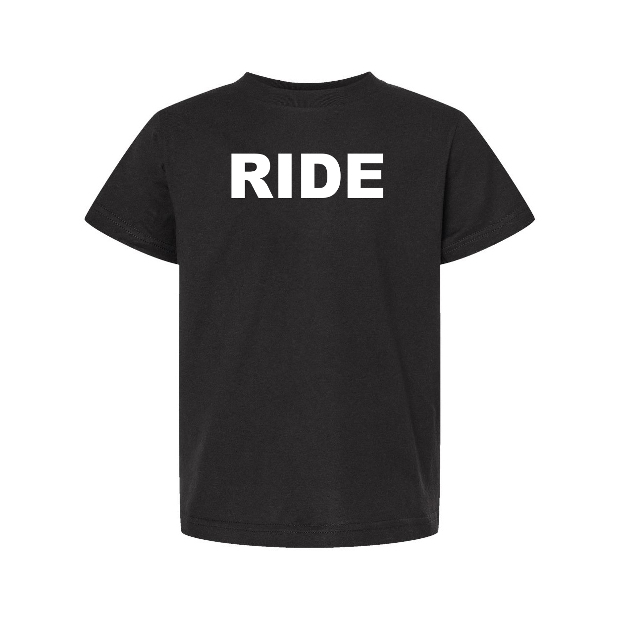 Ride Brand Logo Classic Youth T-Shirt Black (White Logo)