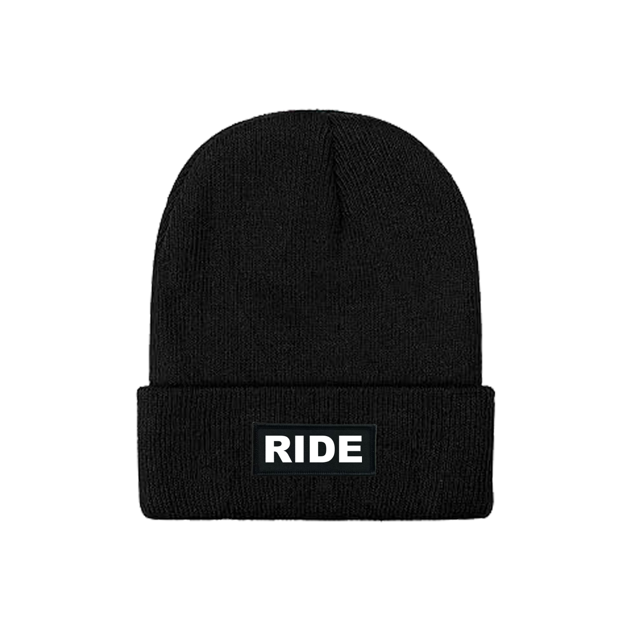 Ride Brand Logo Night Out Woven Patch Skully Youth Beanie Black