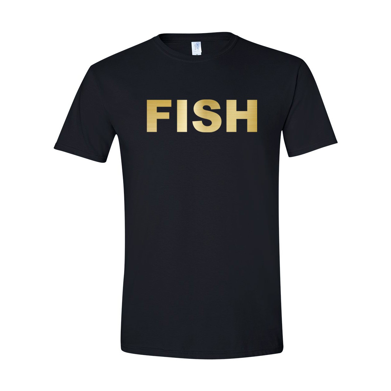 Fish Brand Logo Classic T-Shirt Black (Gold Logo)