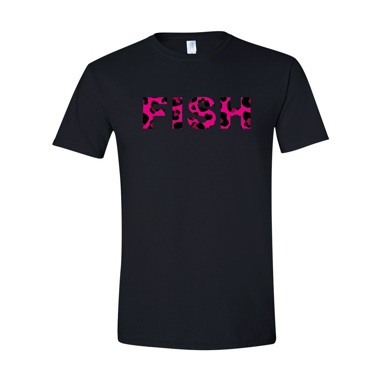 Fish Brand Logo Classic T-Shirt Black (Pink Leopard Logo)