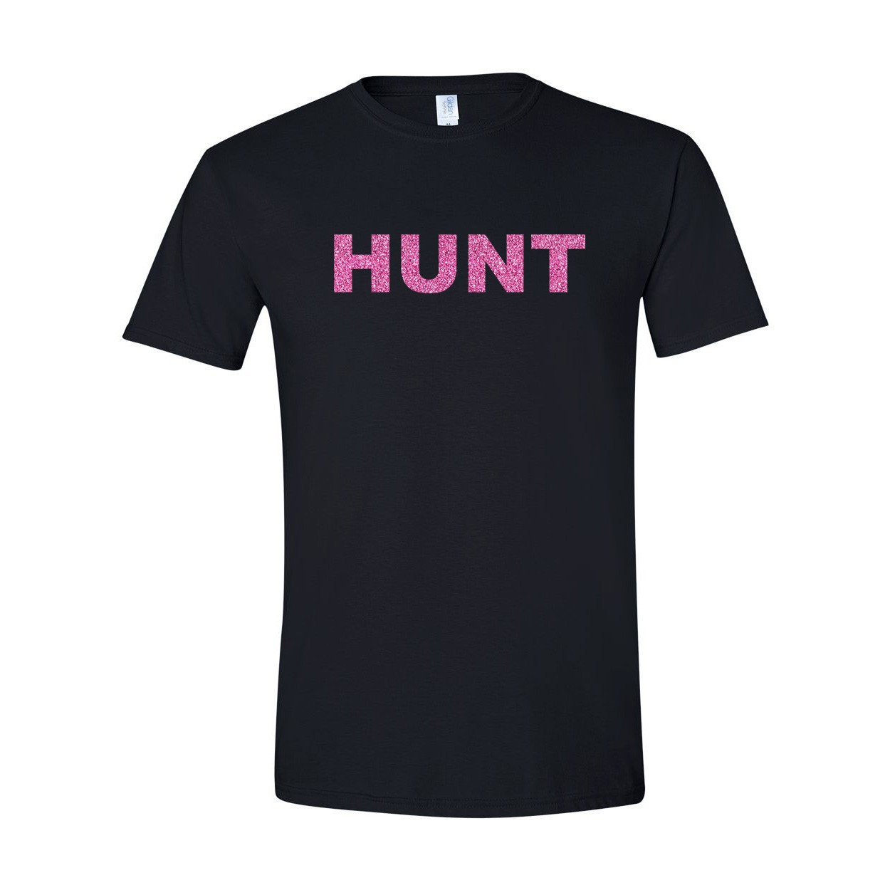 Hunt Brand Logo Classic T-Shirt Black (Pink Glitter Logo)