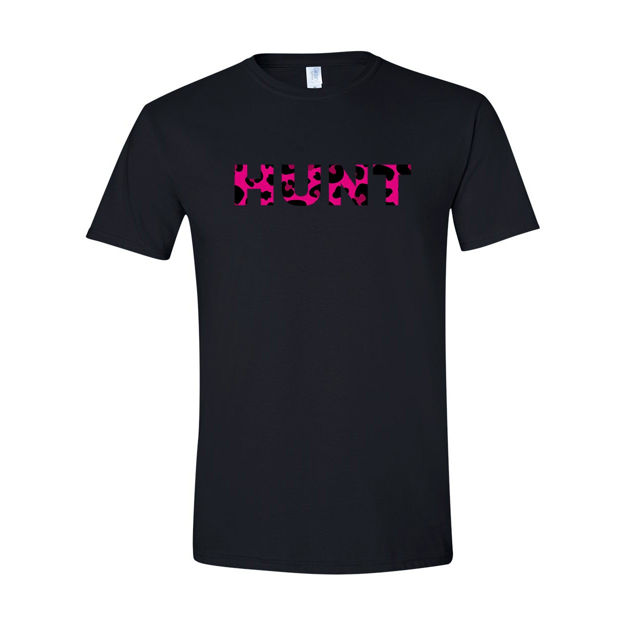 Hunt Brand Logo Classic T-Shirt Black (Pink Leopard Logo)