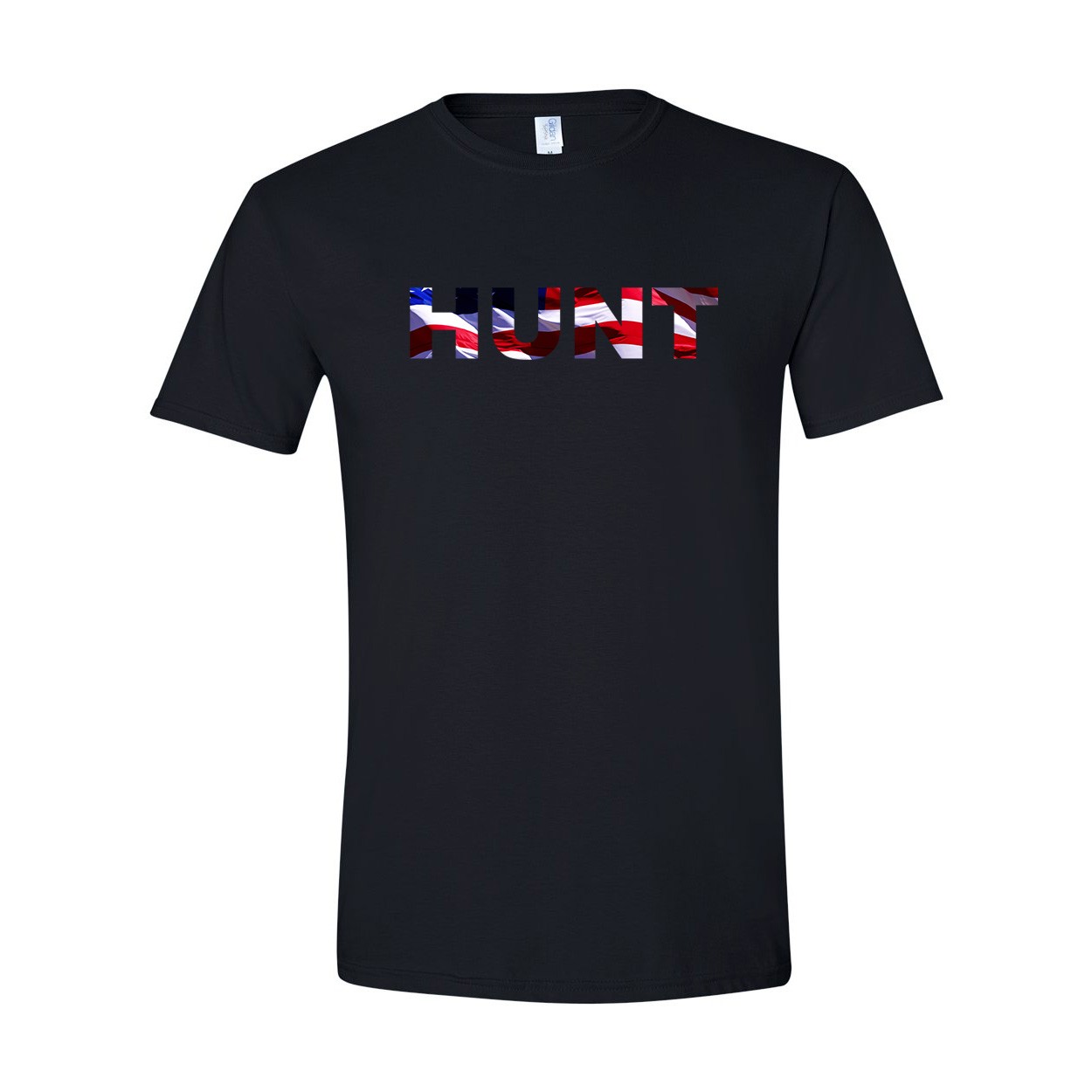 Hunt Brand Logo Classic T-Shirt Black (USA Flag Logo)