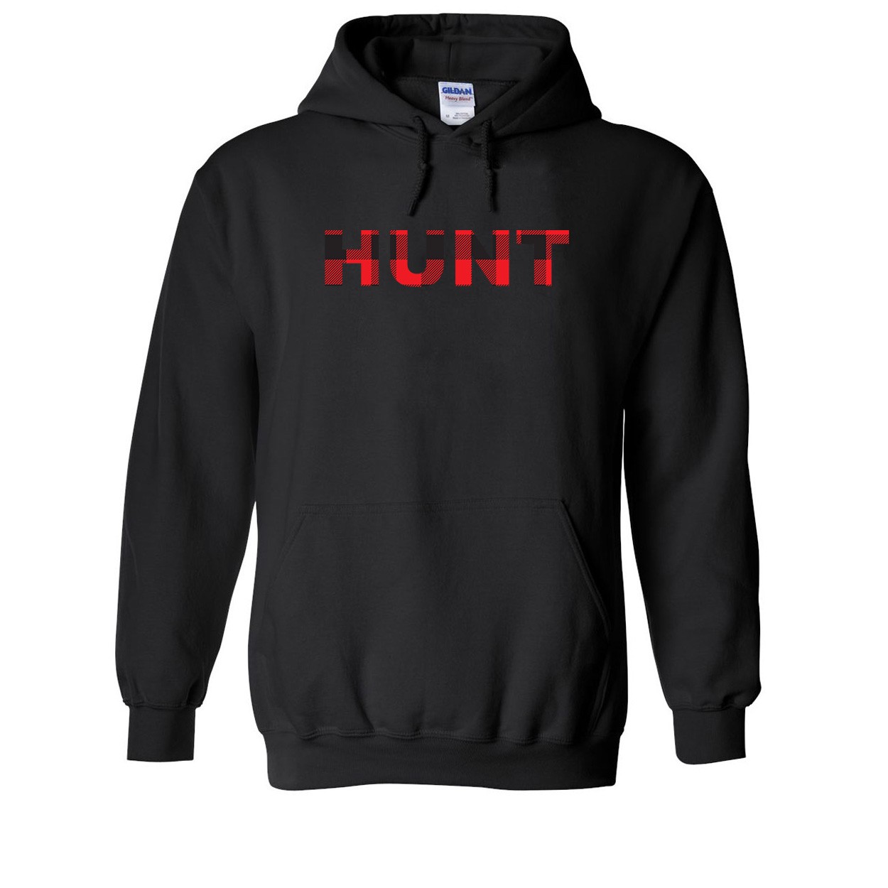 Hunt Brand Logo Classic Sweatshirt Black (Red Plaid Logo)