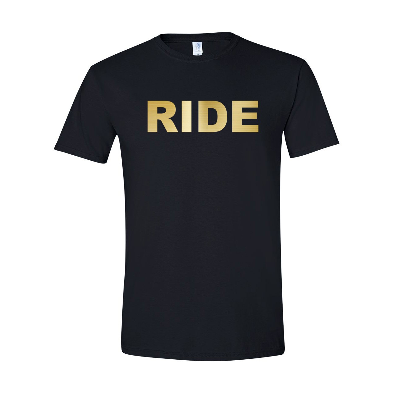 Ride Brand Logo Classic T-Shirt Black (Gold Logo)