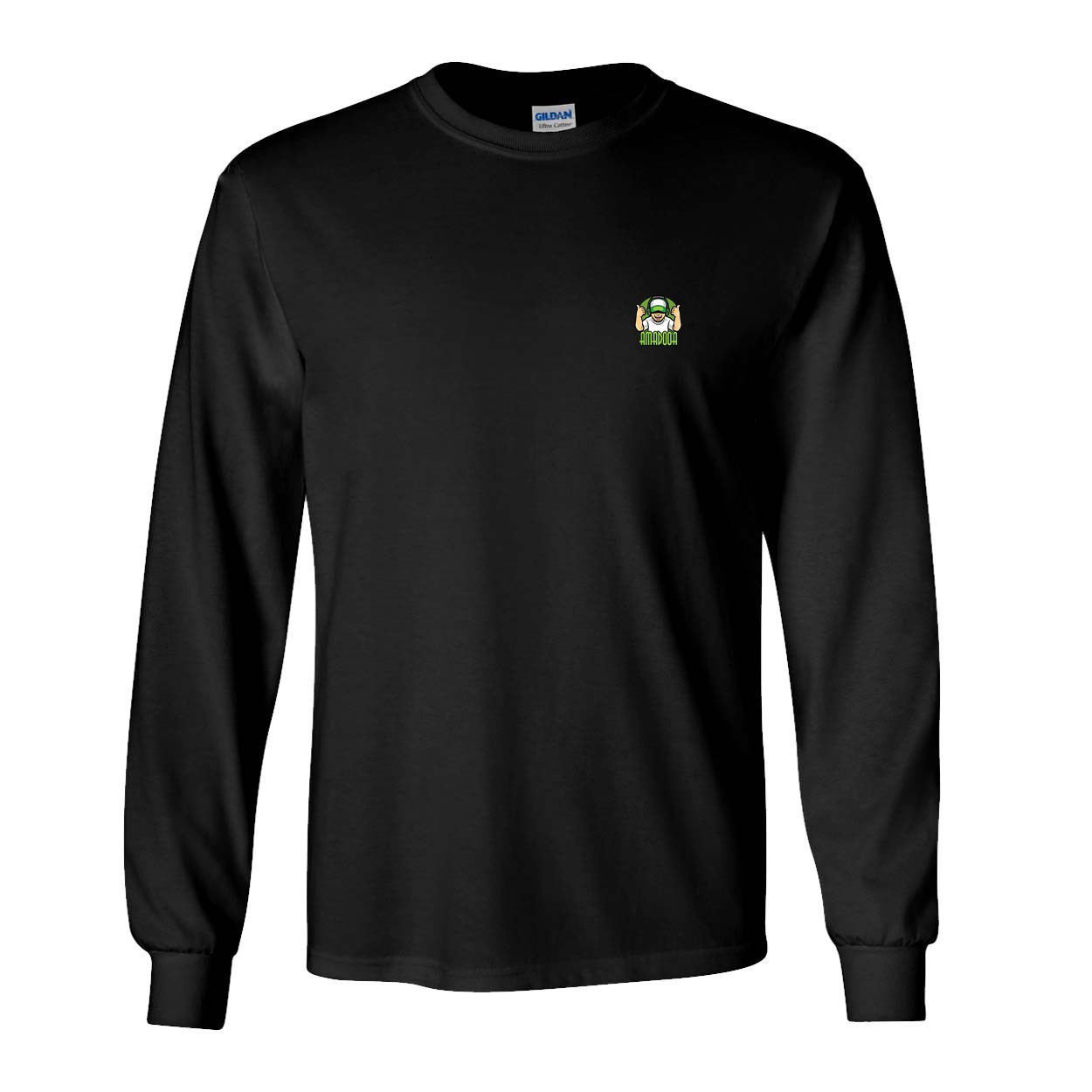 Amadooa Night Out Long Sleeve T-Shirt Black (White Logo)