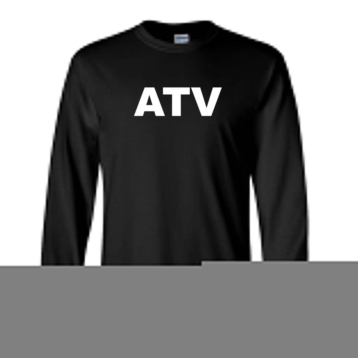 Atv Brand Logo Classic Long Sleeve T-Shirt Black (White Logo)