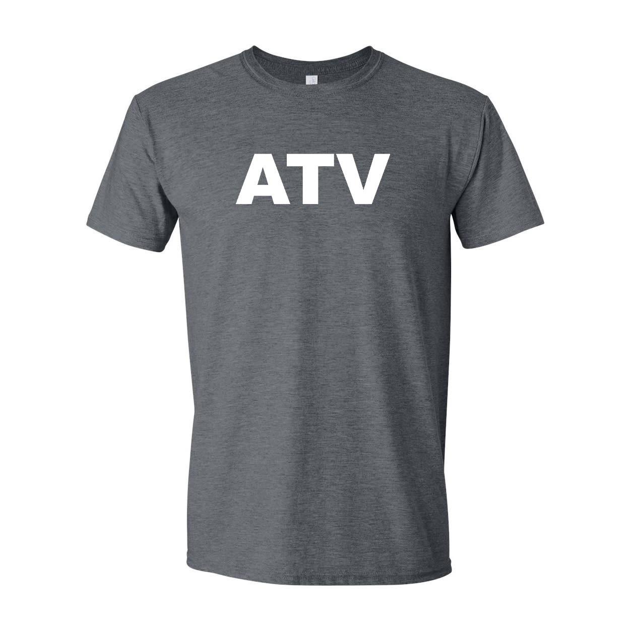 Atv Brand Logo Classic T-Shirt Dark Heather Gray (White Logo)