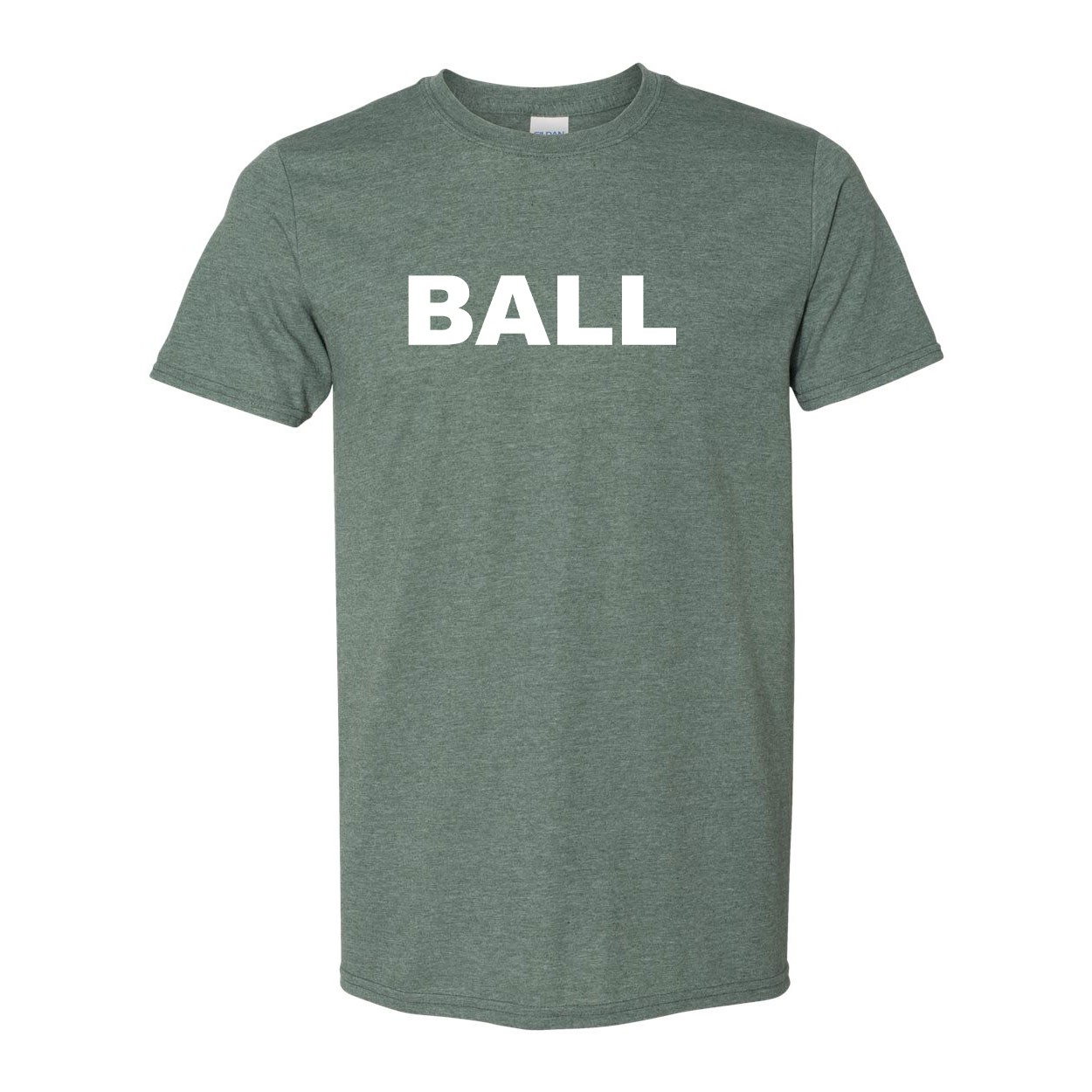 Ball Brand Logo Classic T-Shirt Military Green (White Logo)