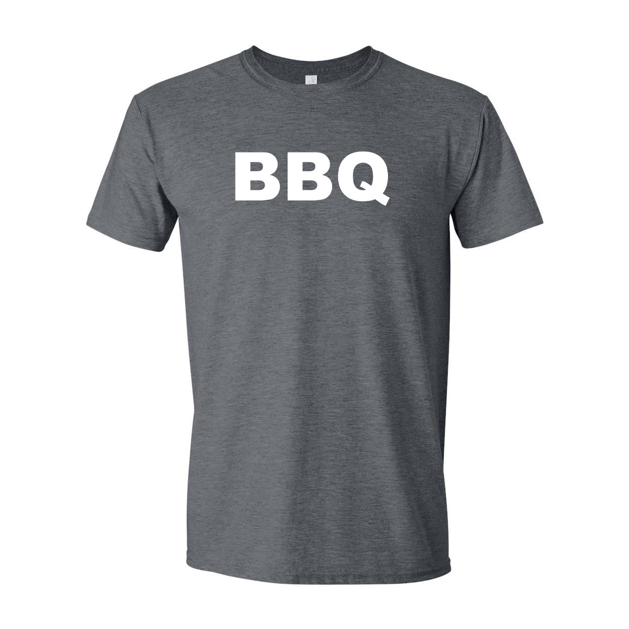 BBQ Brand Logo Classic T-Shirt Dark Heather Gray (White Logo)