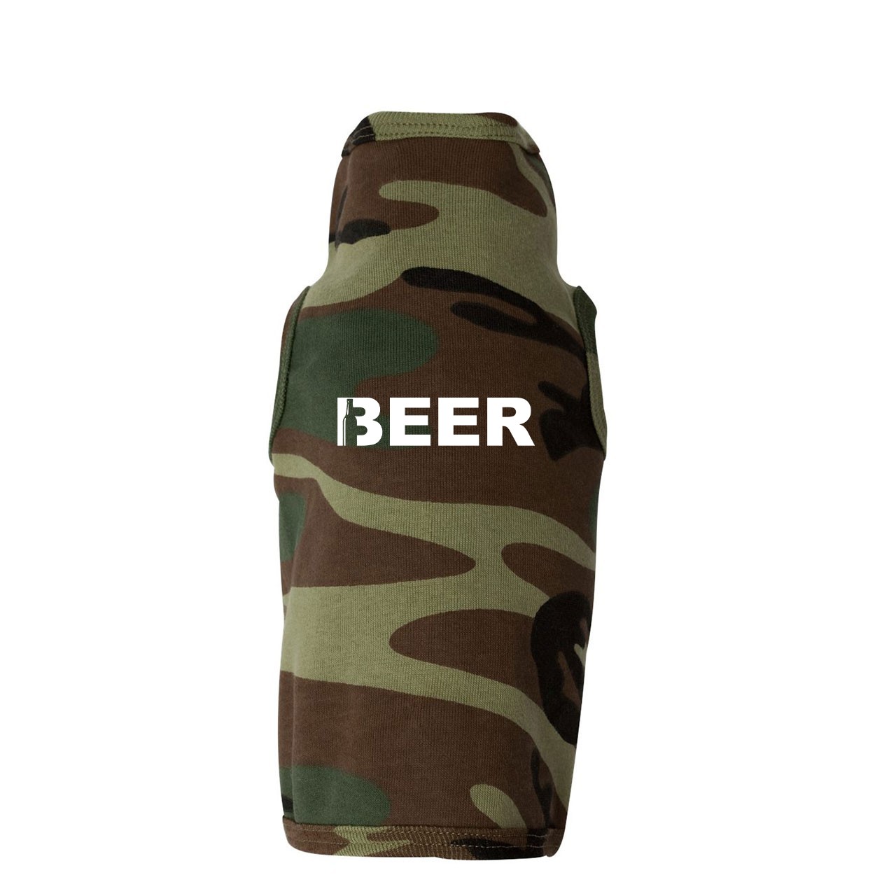 Beer Bottle Logo Classic Doggie Tank Camo (White Logo)