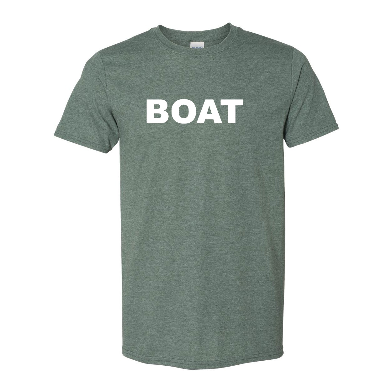 Boat Brand Logo Classic T-Shirt Military Green (White Logo)