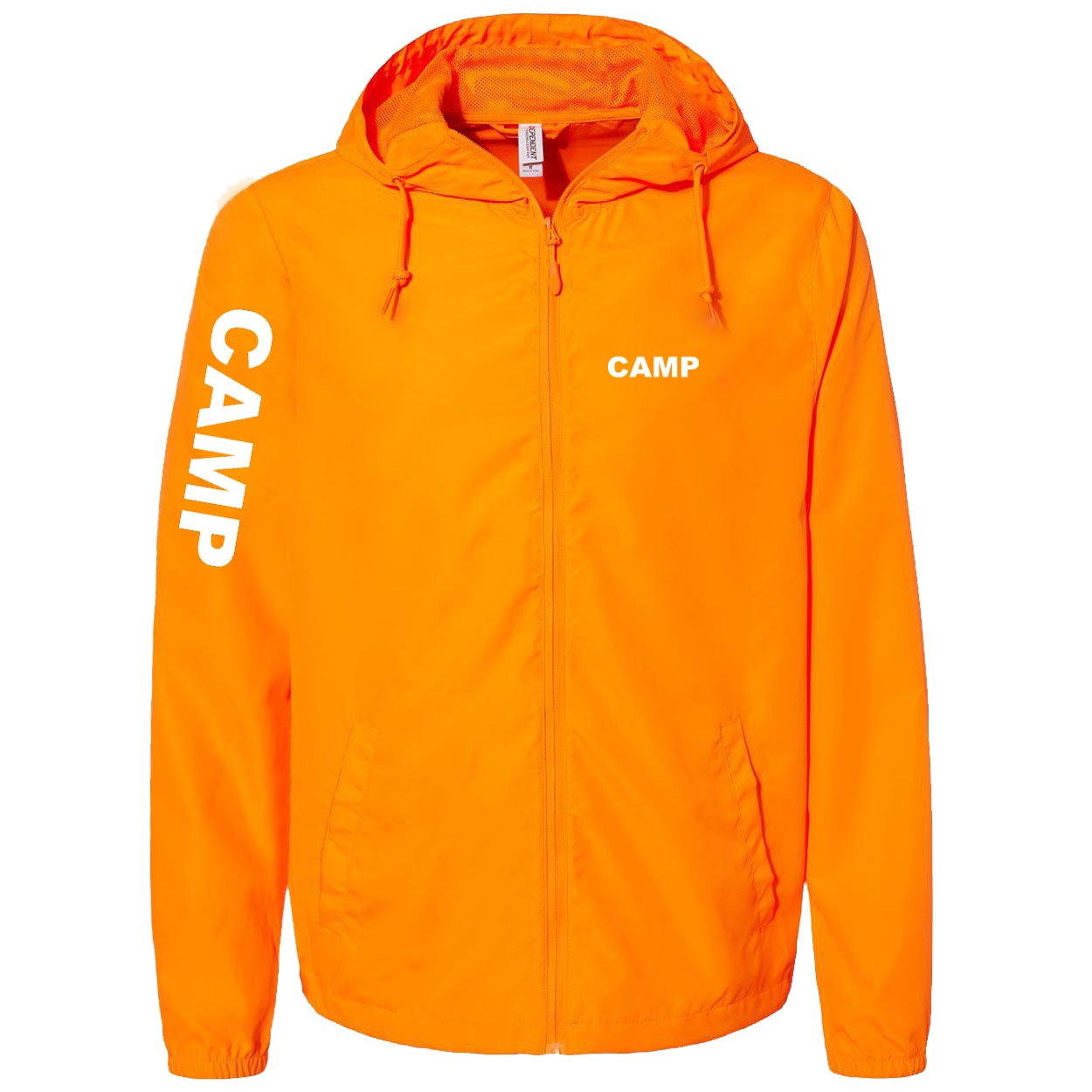 Camp Brand Logo Classic Lightweight Windbreaker Safety Orange