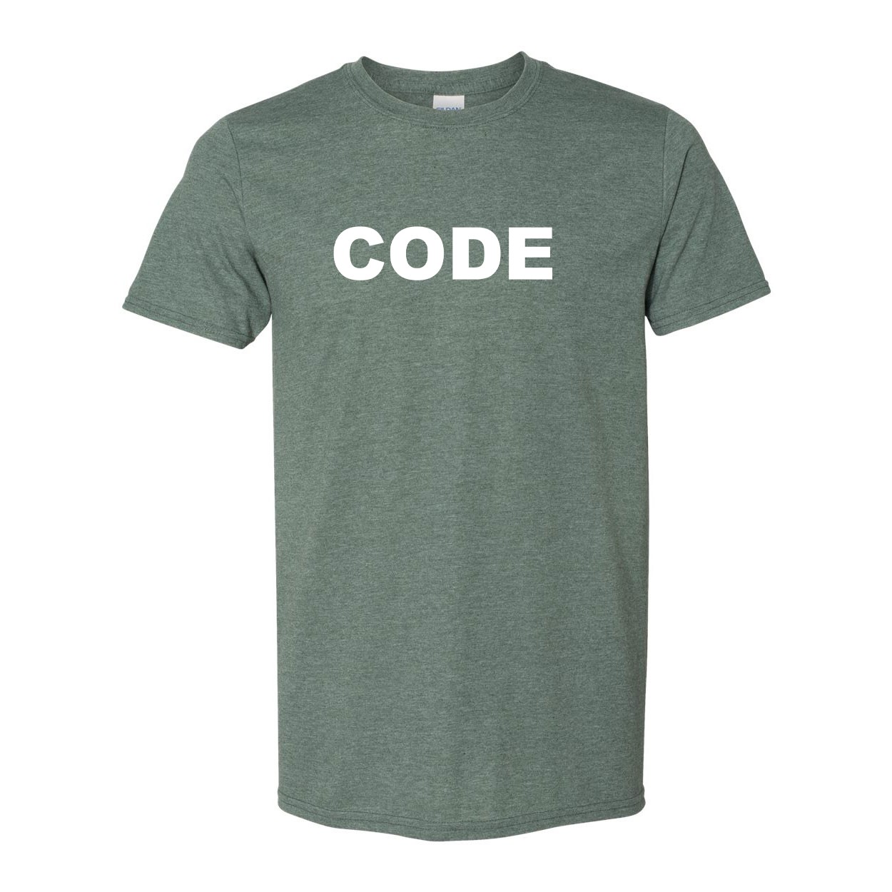Code Brand Logo Classic T-Shirt Military Green (White Logo)