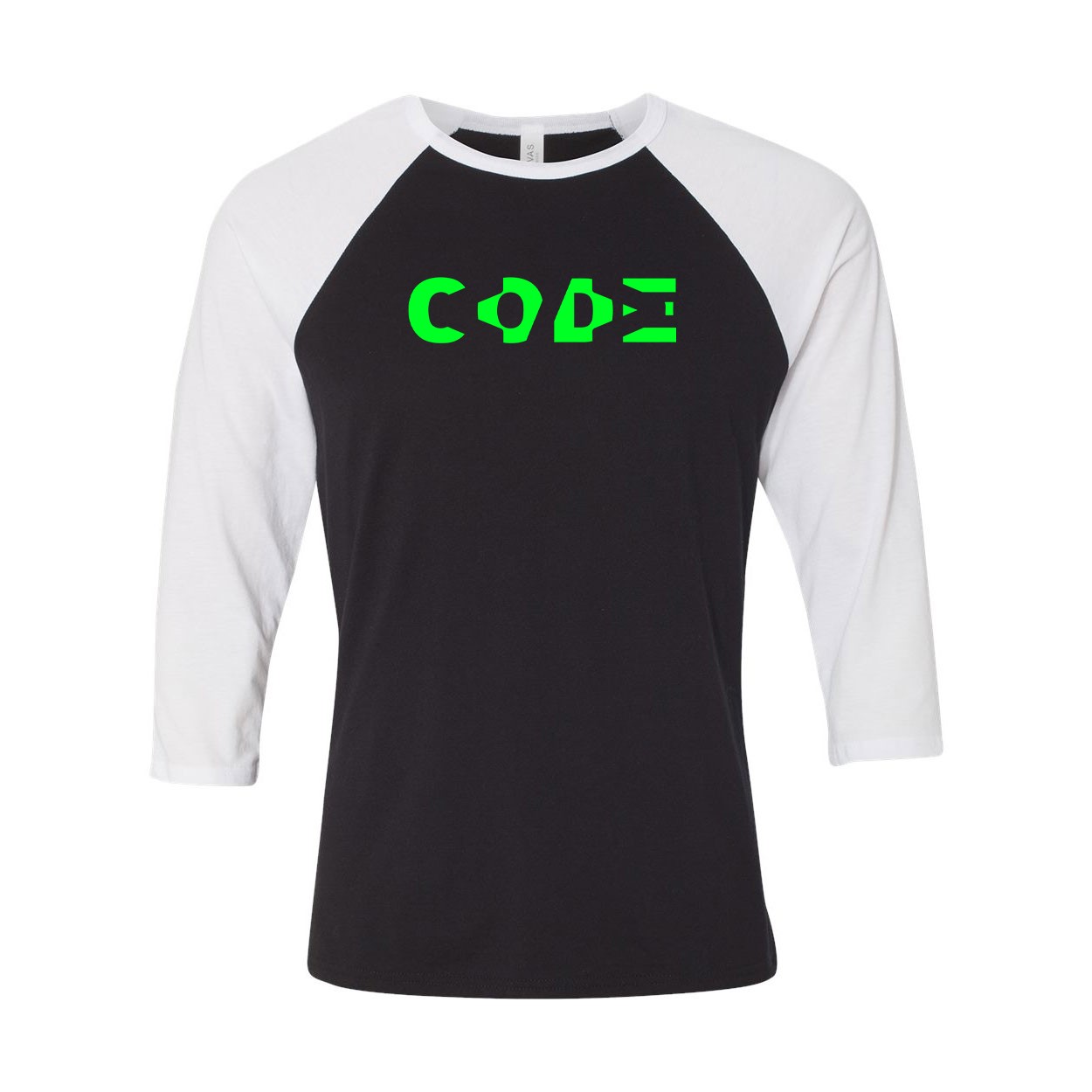Code Tag Logo Classic Raglan Shirt Black/White (Green Logo)