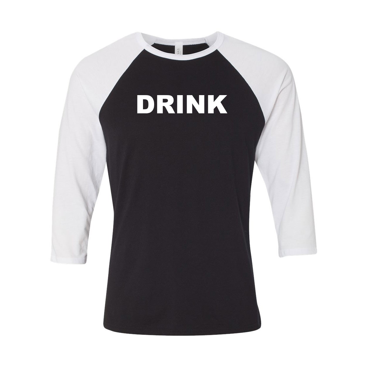 Drink Brand Logo Classic Raglan Shirt Black/White (White Logo)