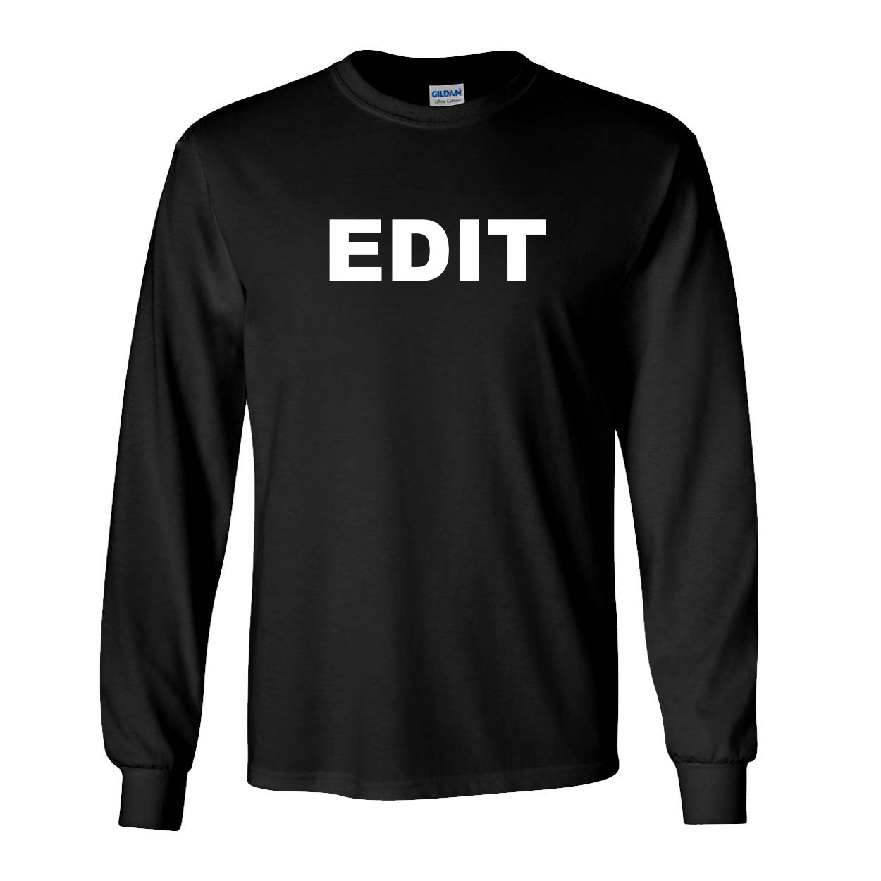 Edit Brand Logo Classic Long Sleeve T-Shirt Black (White Logo)