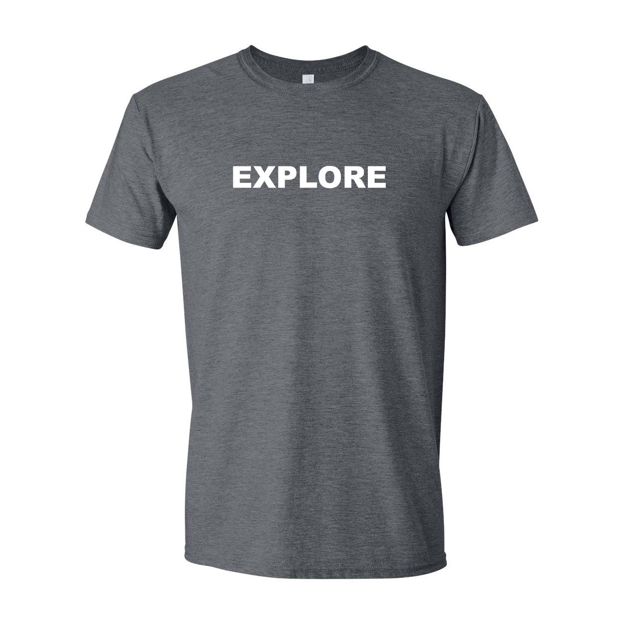 Explore Brand Logo Classic T-Shirt Dark Heather Gray (White Logo)