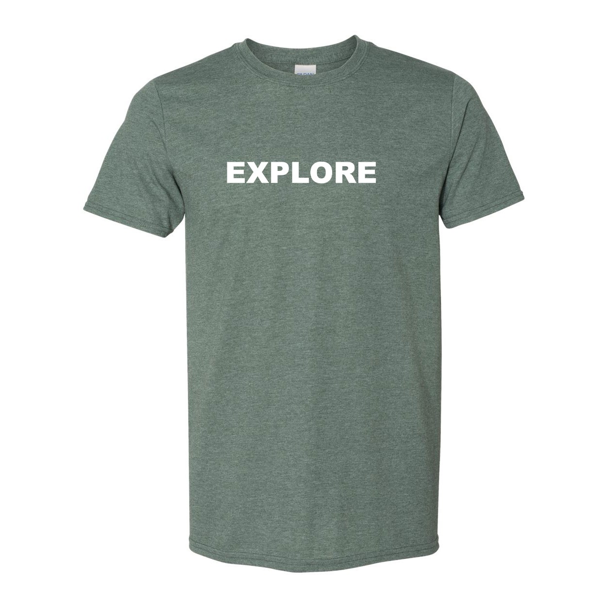 Explore Brand Logo Classic T-Shirt Military Green (White Logo)