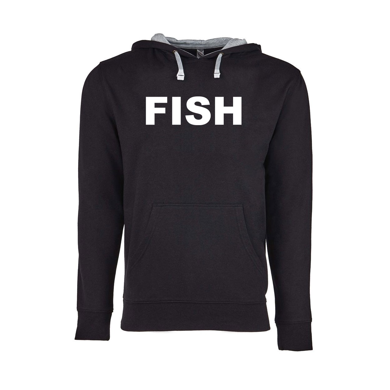 Fish Brand Logo Classic Lightweight Sweatshirt Black/Heather Gray (White Logo)