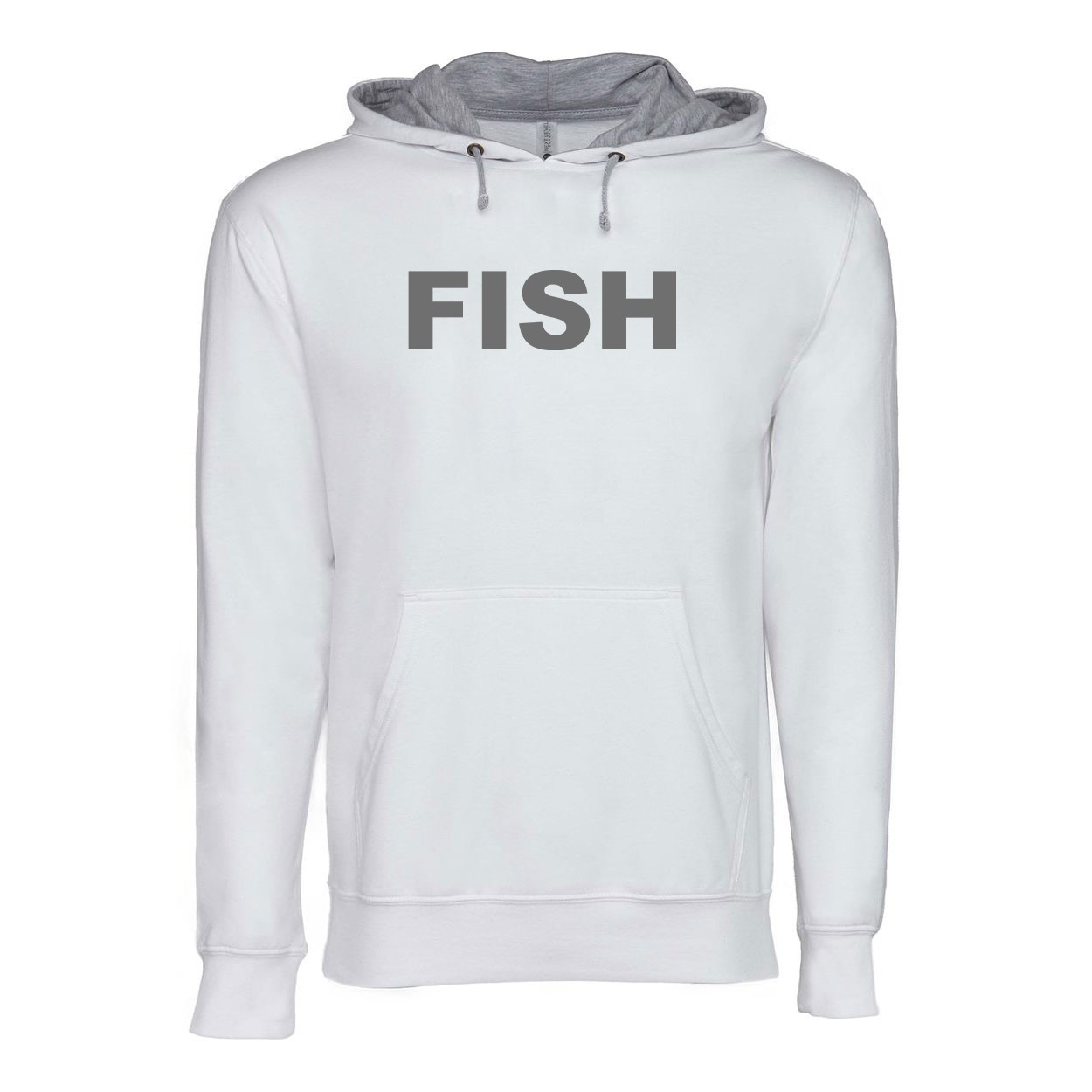 Fish Brand Logo Classic Lightweight Sweatshirt White/Heather Gray (Gray Logo)