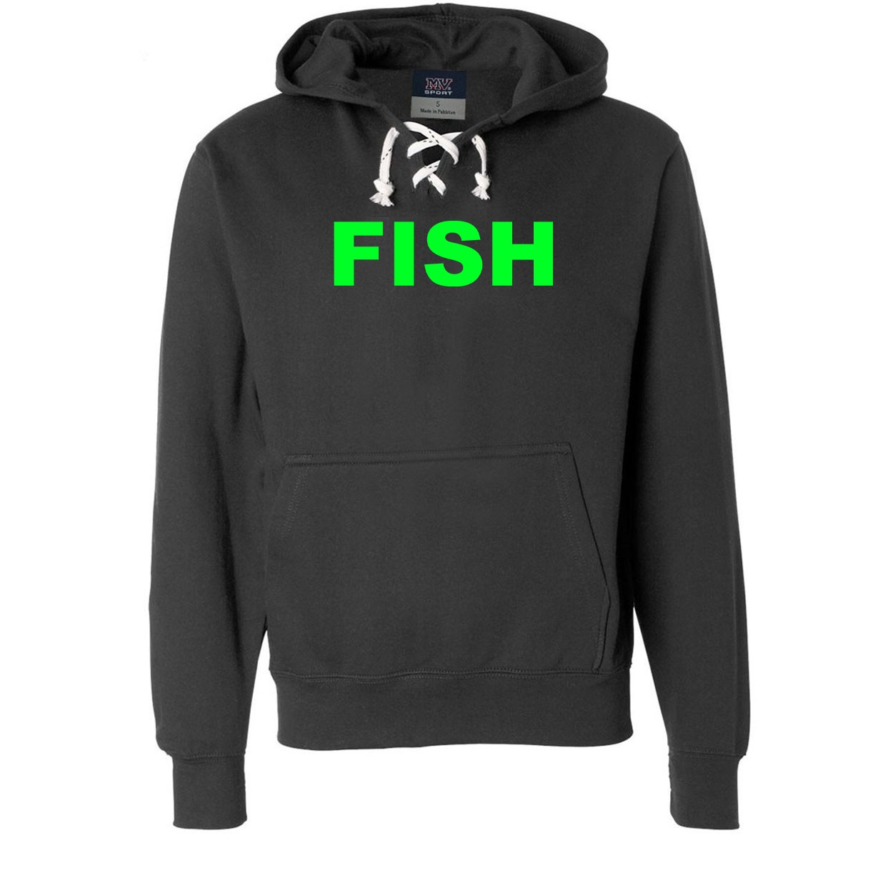 Fish Brand Logo Classic Unisex Premium Hockey Sweatshirt Black (Green Logo)