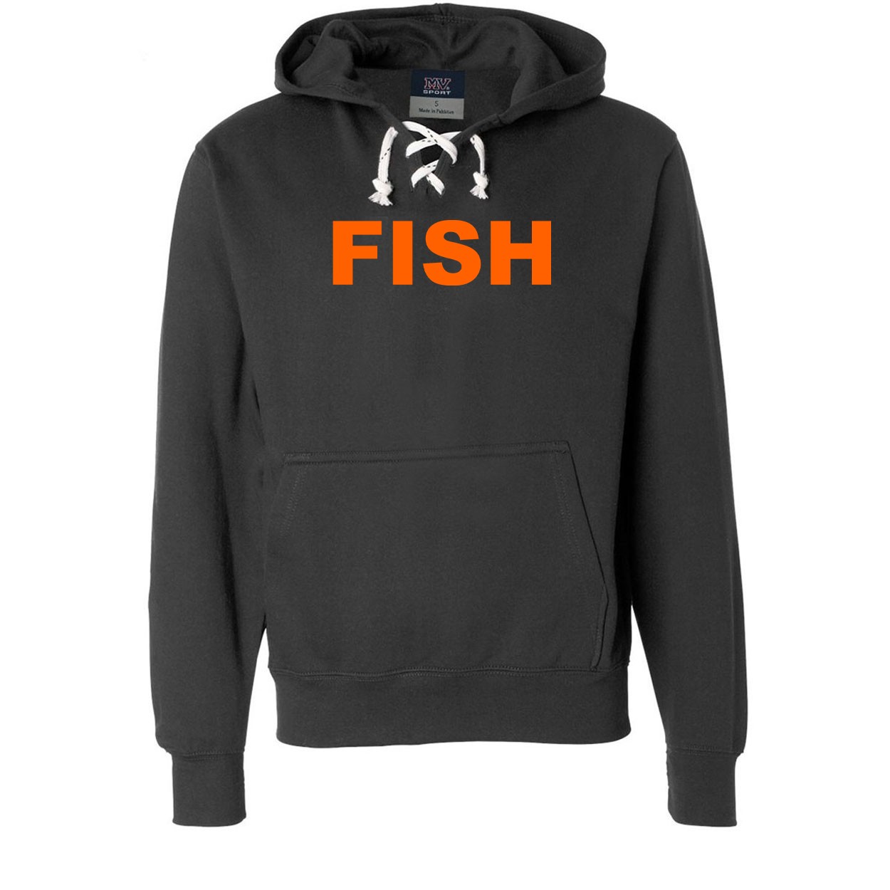 Fish Brand Logo Classic Unisex Premium Hockey Sweatshirt Black (Orange Logo)