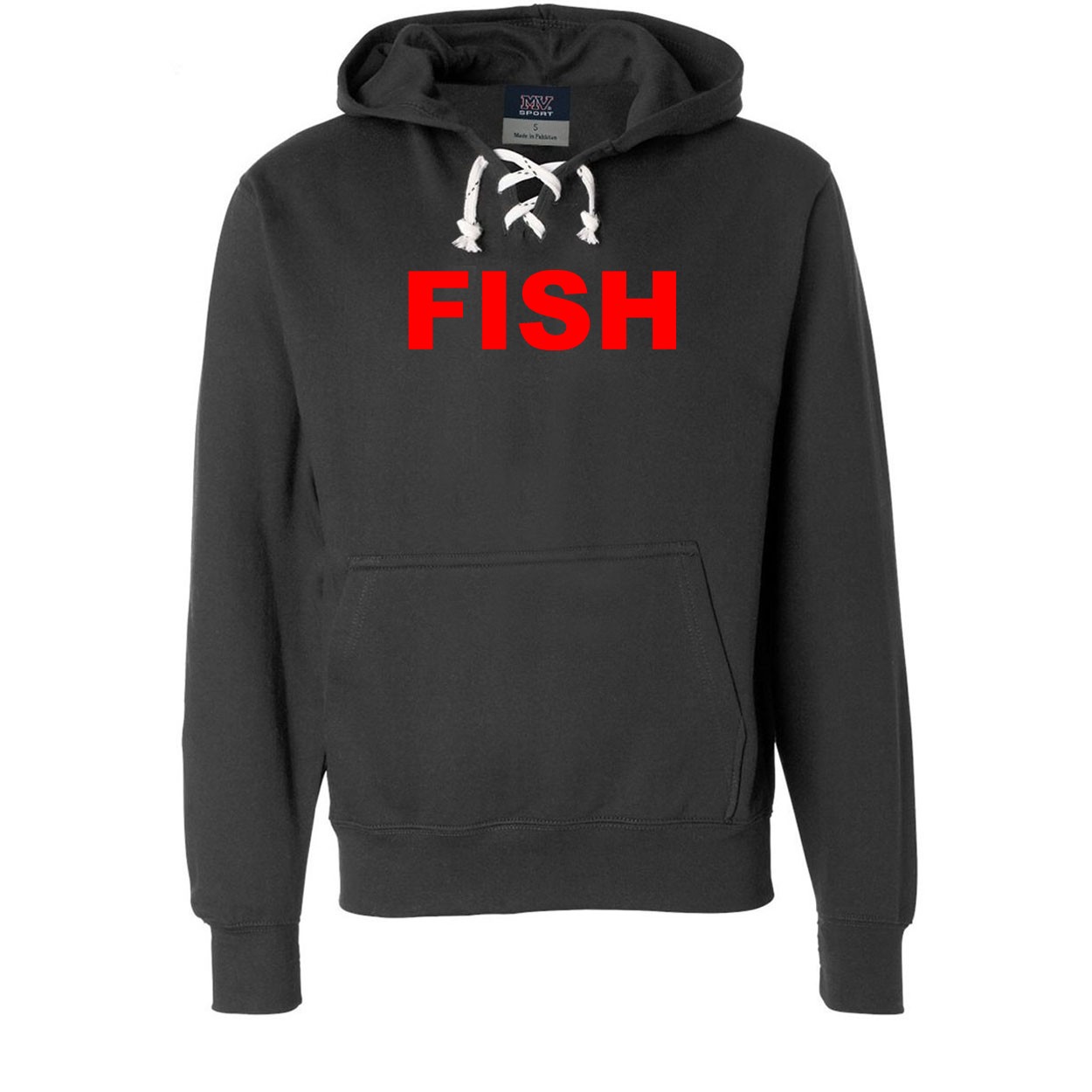 Fish Brand Logo Classic Unisex Premium Hockey Sweatshirt Black (Red Logo)