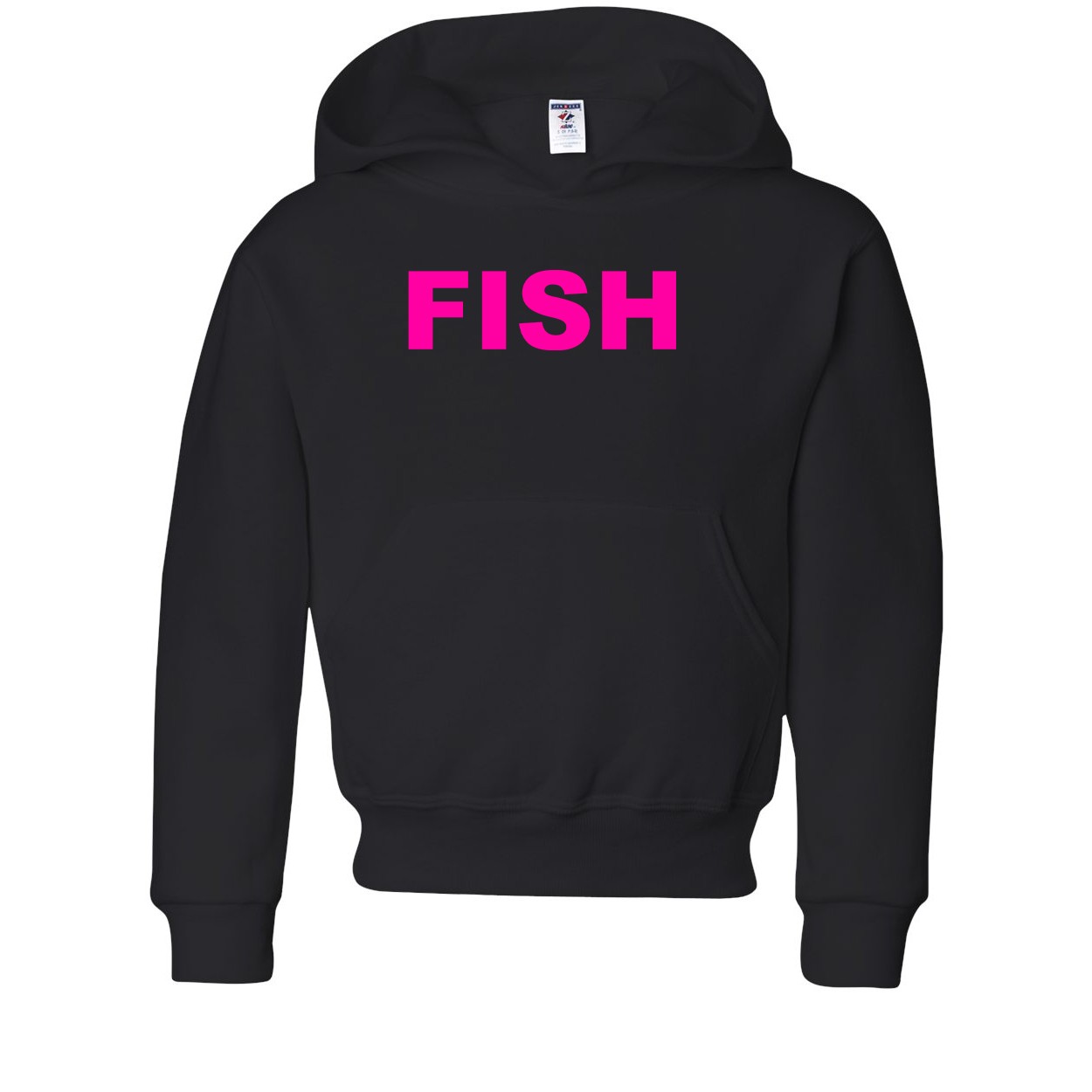Fish Brand Logo Classic Youth Sweatshirt Black (Pink Logo)
