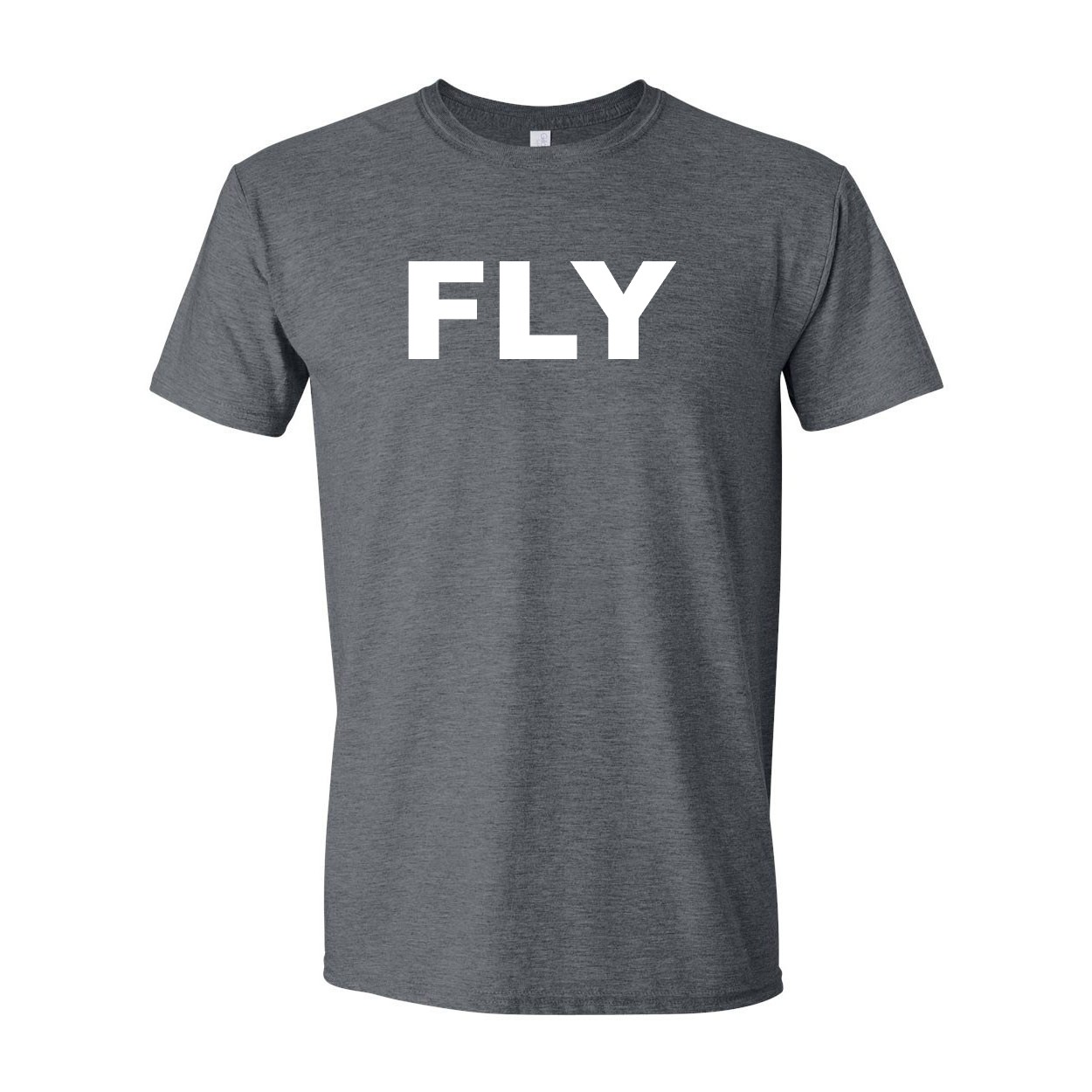 Fly Brand Logo Classic T-Shirt Dark Heather Gray (White Logo)