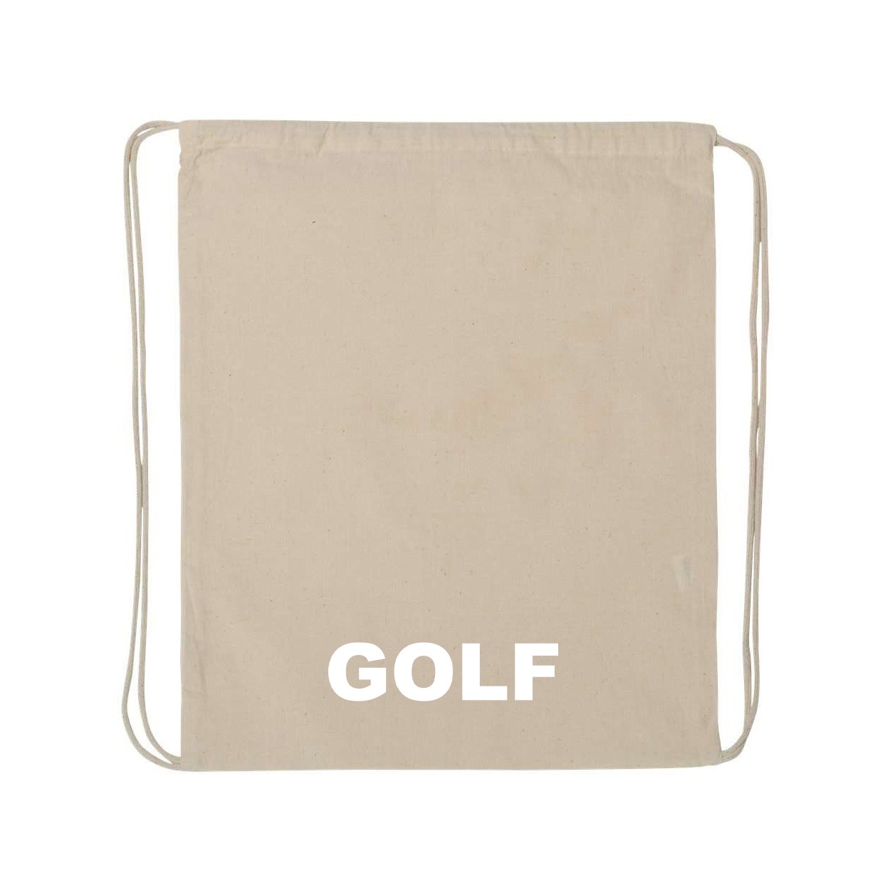 Golf Brand Logo Classic Drawstring Sport Pack Bag/Cinch Sack Natural (Black Logo)