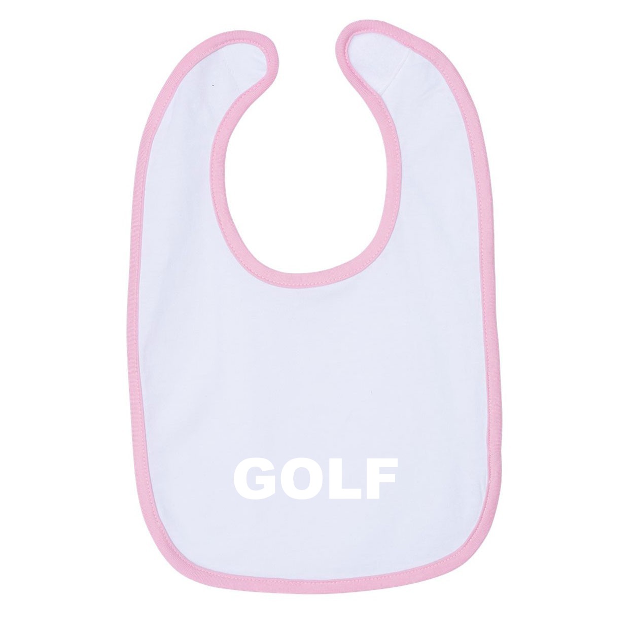 Golf Brand Logo Classic Infant Baby Bib White/Pink (Black Logo)