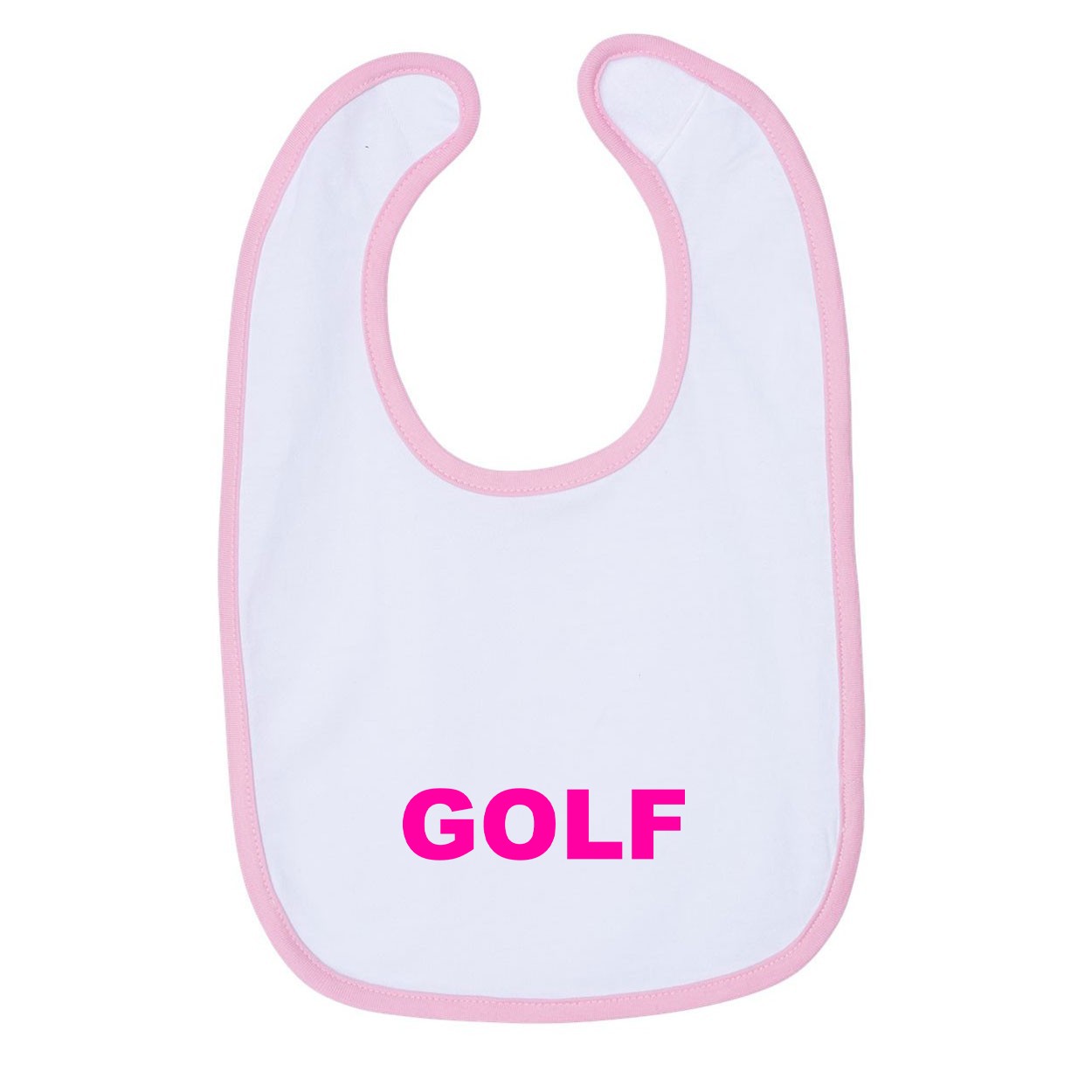 Golf Brand Logo Classic Infant Baby Bib White/Pink (Pink Logo)